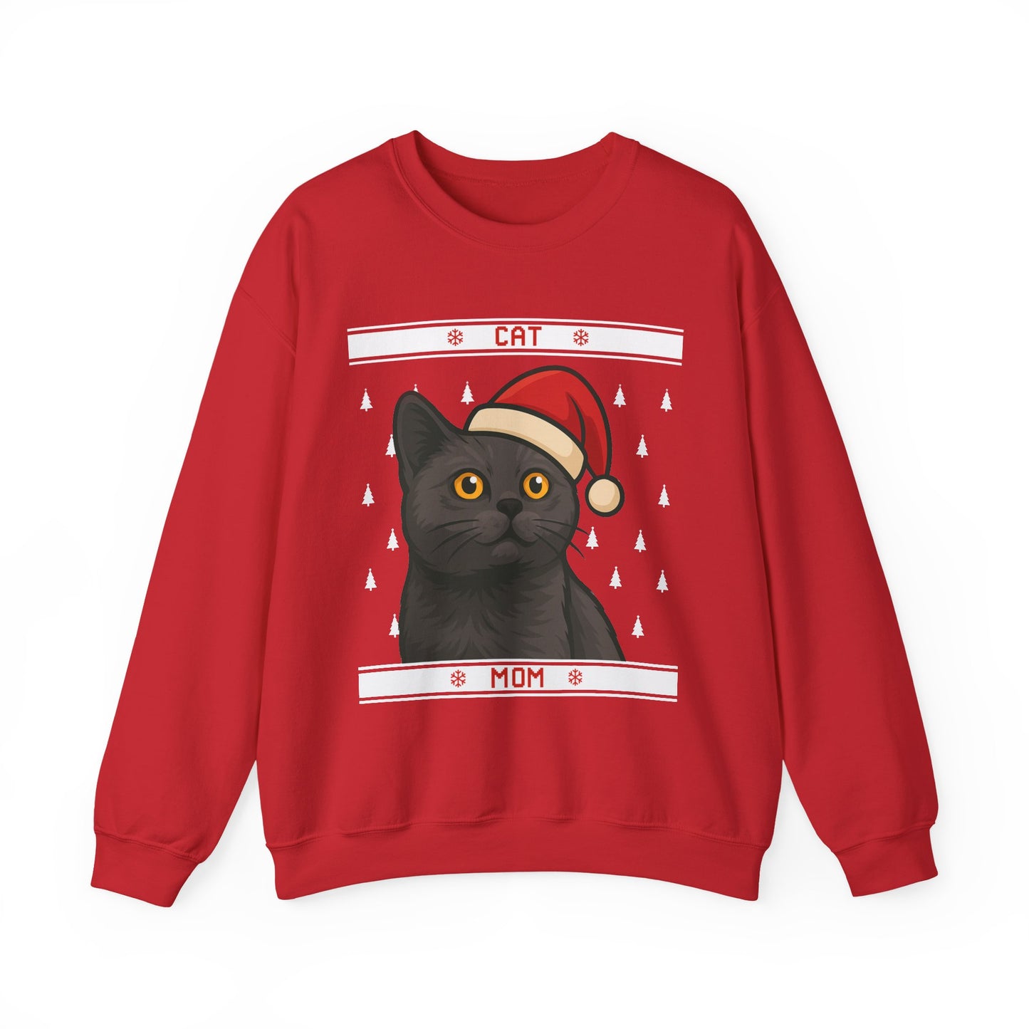 Custom Festive Cat Mom Sweatshirt