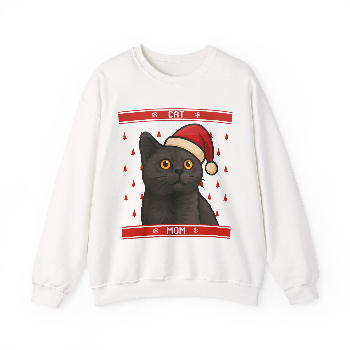 Custom Festive Cat Mom Sweatshirt