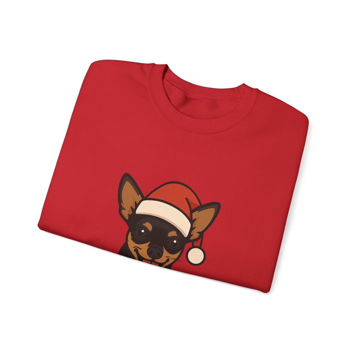 Custom Christmas Sweatshirt – Cute Dog in Santa Hat