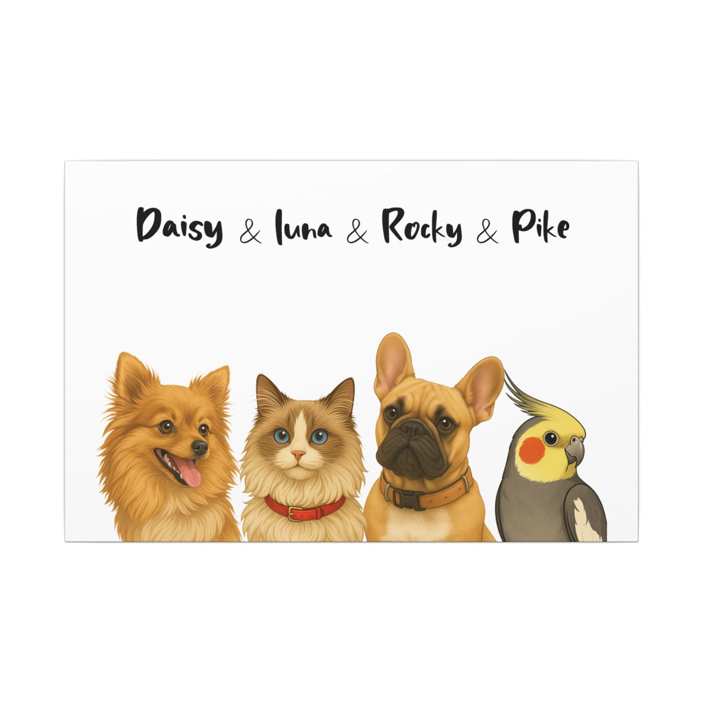 Four pets Pawtrait