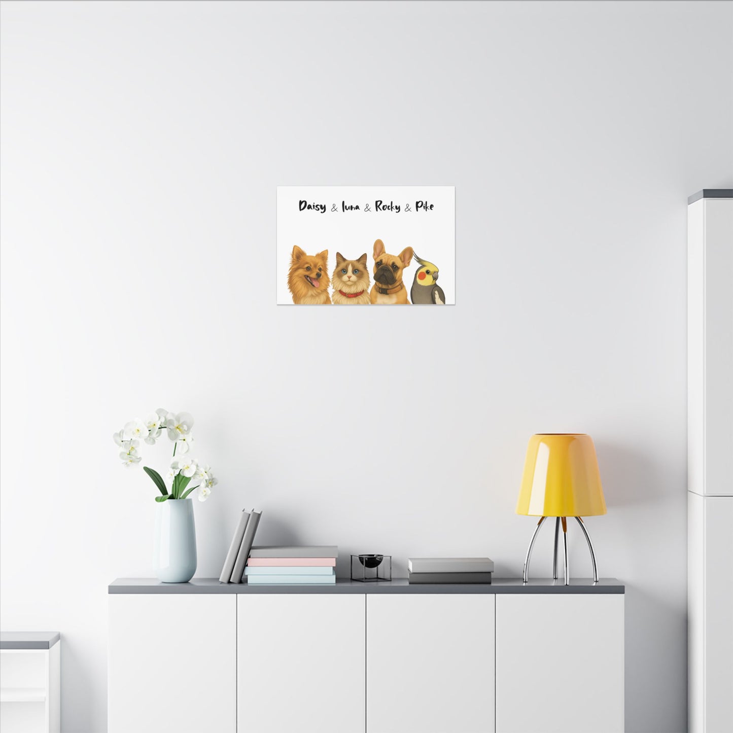 Four pets Pawtrait