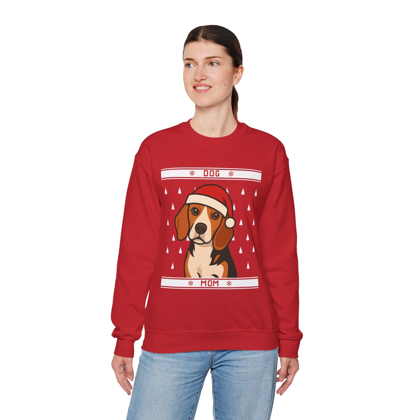 Custom Dog Mom Christmas Sweatshirt – Beagle Edition