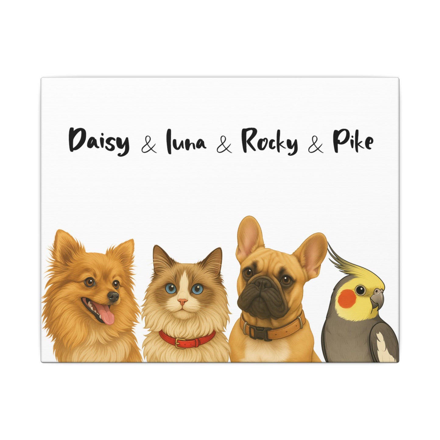 Four pets Pawtrait