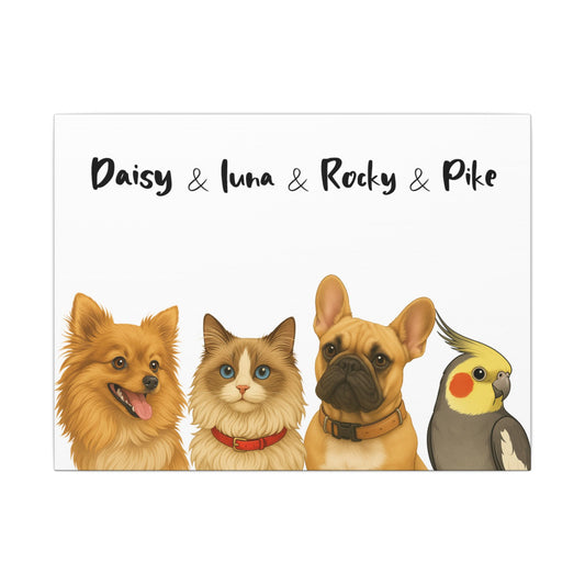 Four pets Pawtrait
