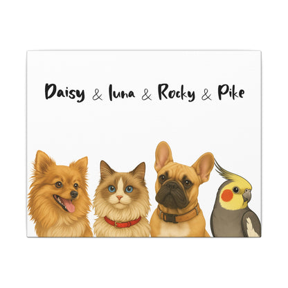 Four pets Pawtrait